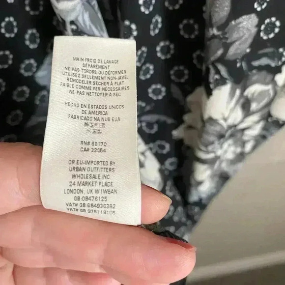 Free People Black Floral Midi Dress Crochet Chest - Picture 7 of 14